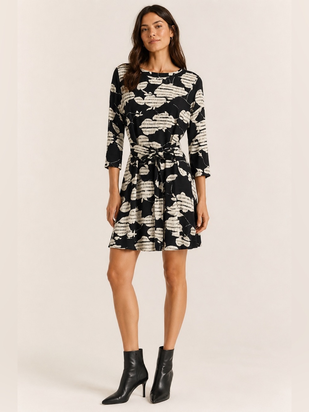 Anthropologie The Odells Eden Mini Dress XS Black White Belted Academic $248 - Picture 2 of 9